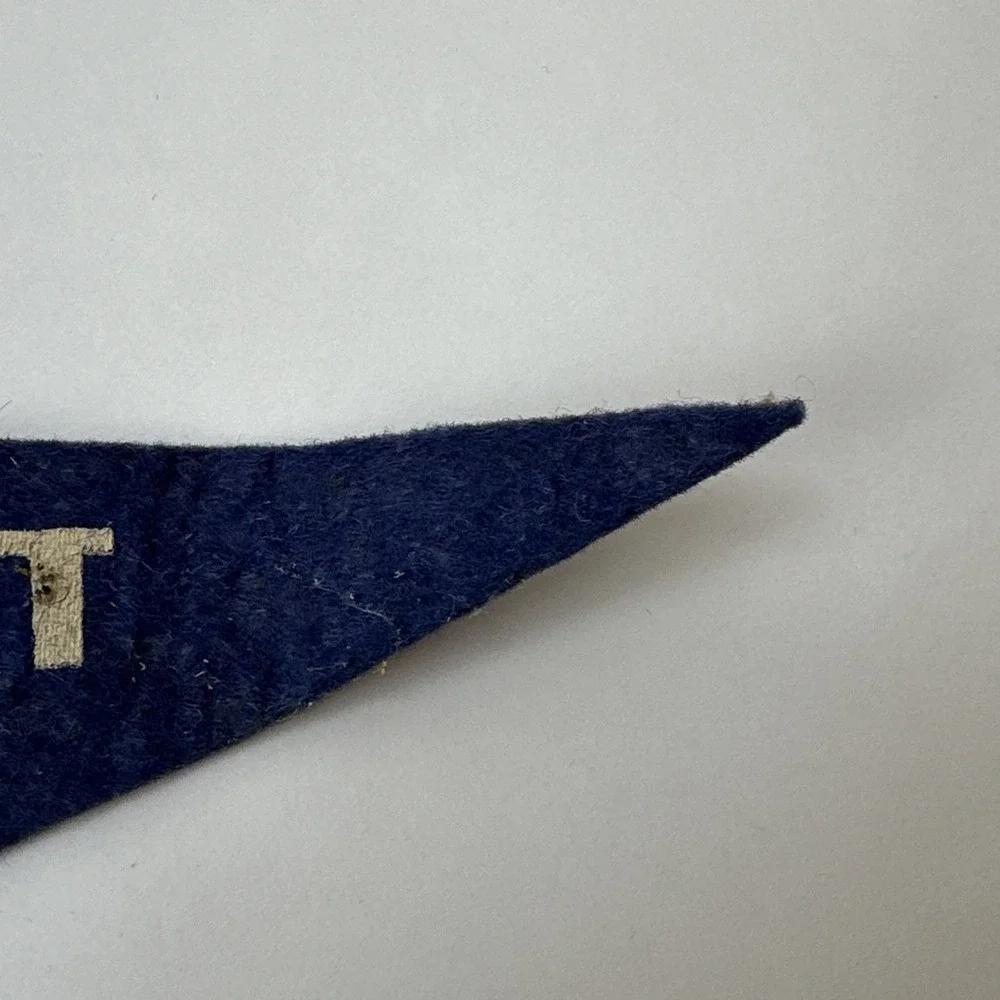 Brevort Michigan Souvenir Pennant Vintage Felt Flag Native American Canoe UP MI